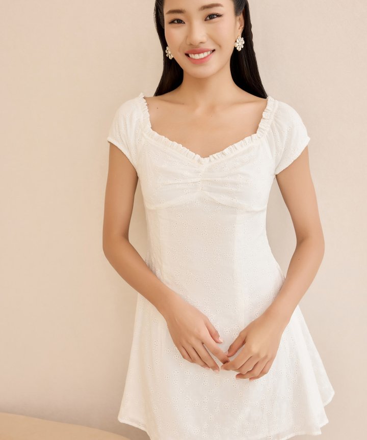 Maisie Eyelet Mini - White