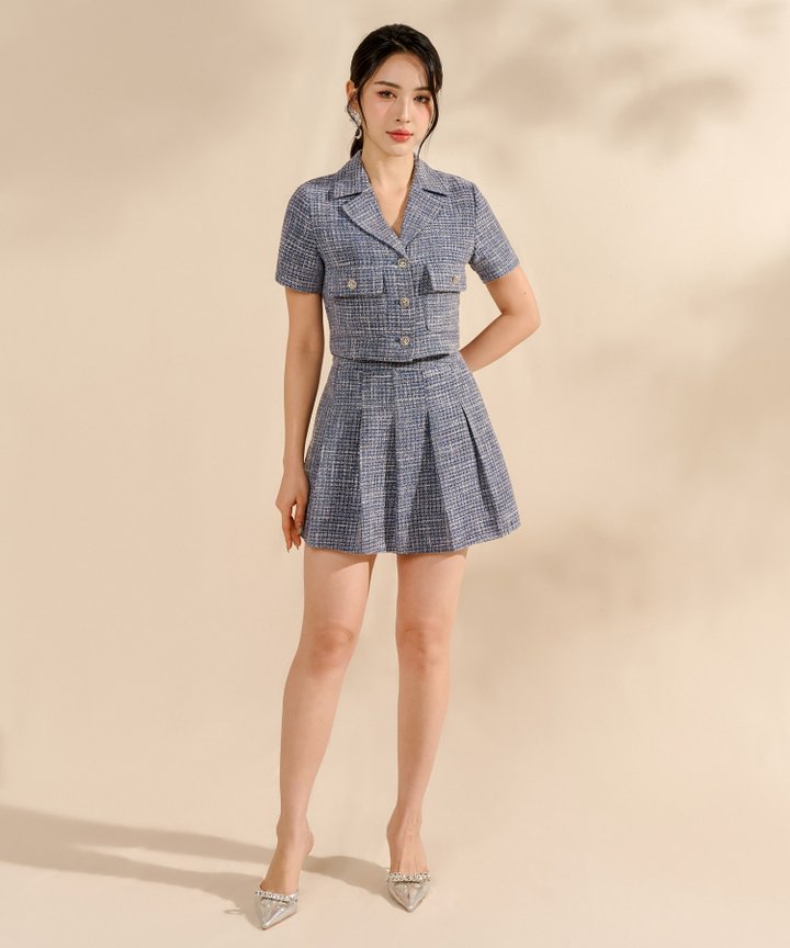 Parisian Tweed Skorts - Blue