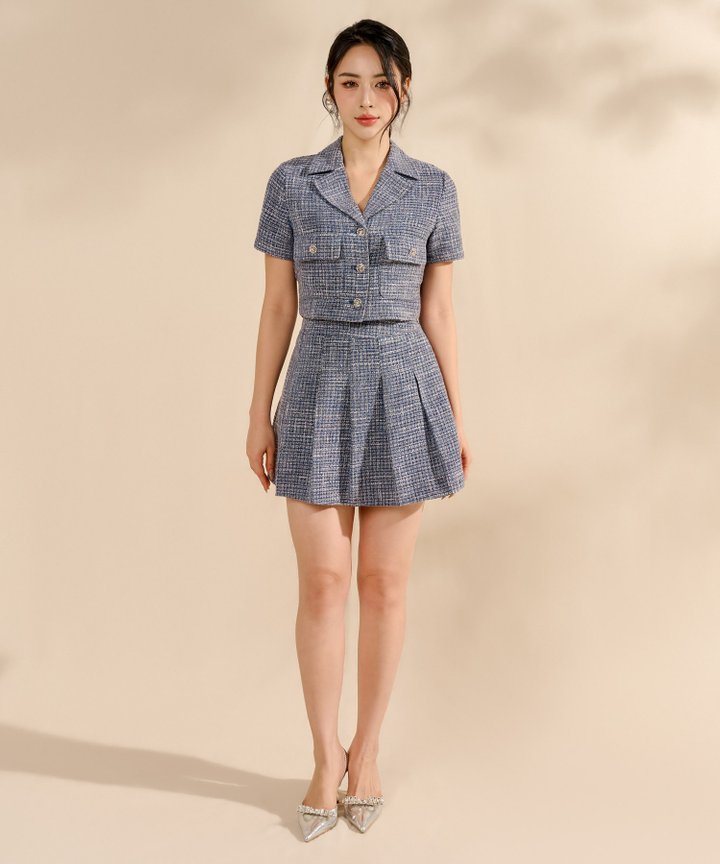 Parisian Tweed Skorts - Blue