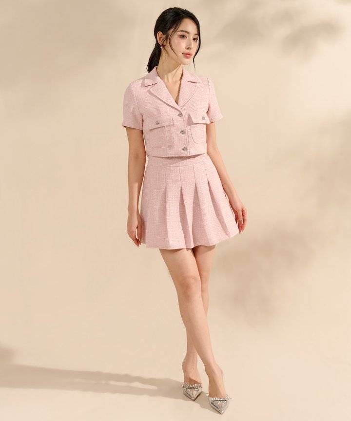 Parisian Tweed Skorts - Pink