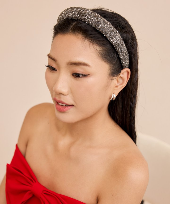 Aria Sparkle Hairband - Dark Grey