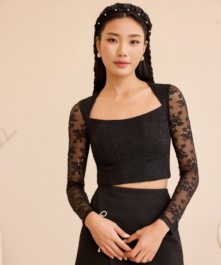 Claudette Lace Top - Black