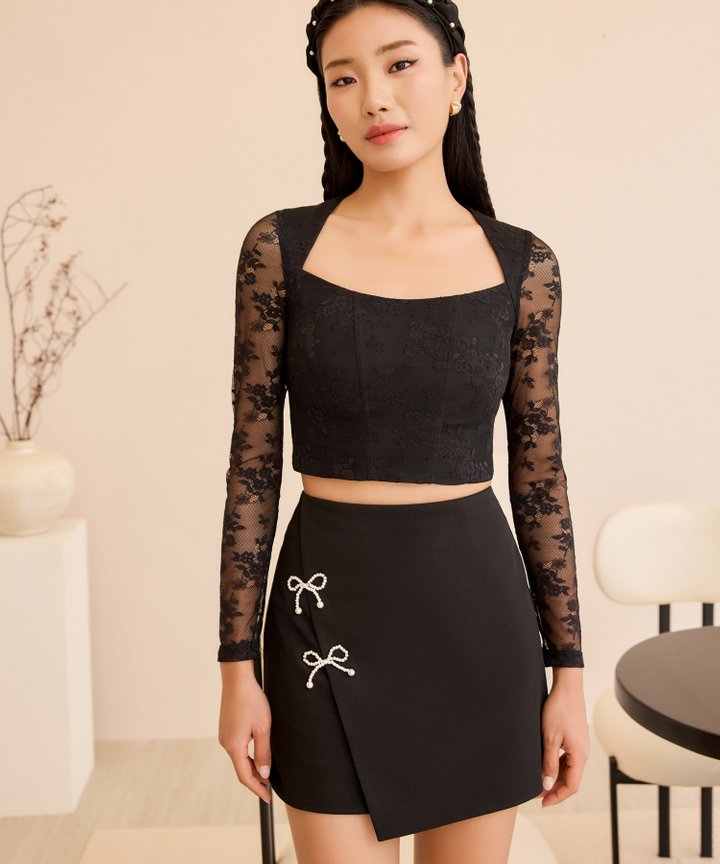 Claudette Lace Top - Black
