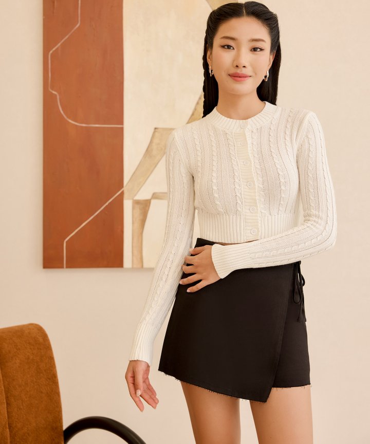 Muse Button Down Cardigan - White