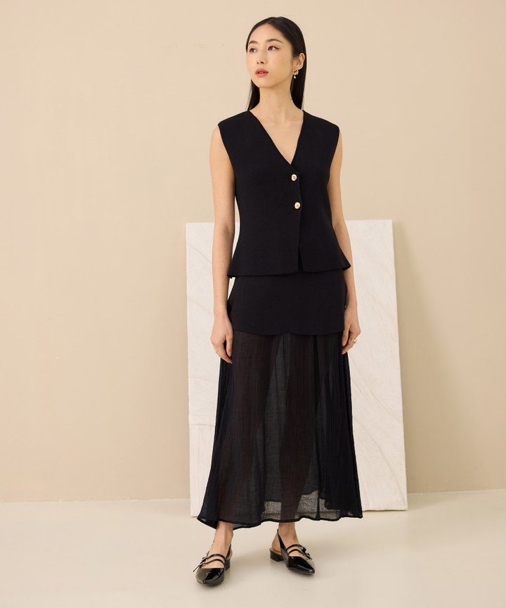 Anise Knit Vest - Black (Restock)