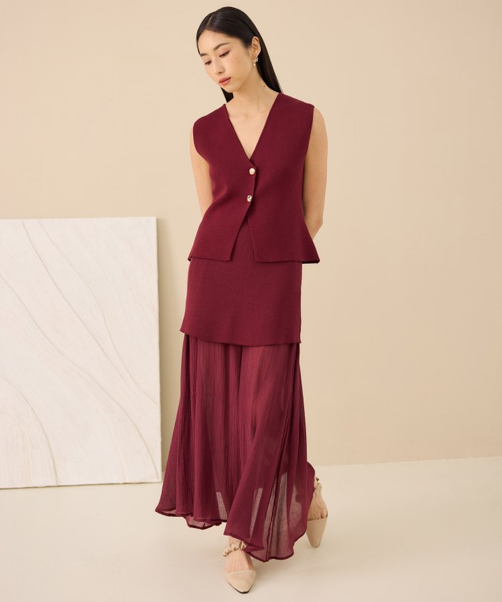 Anise Tiered Maxi Skirt - Magenta