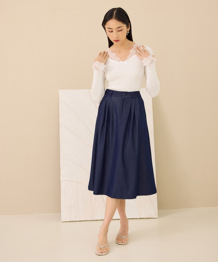 Iman Lace Knit Top - White
