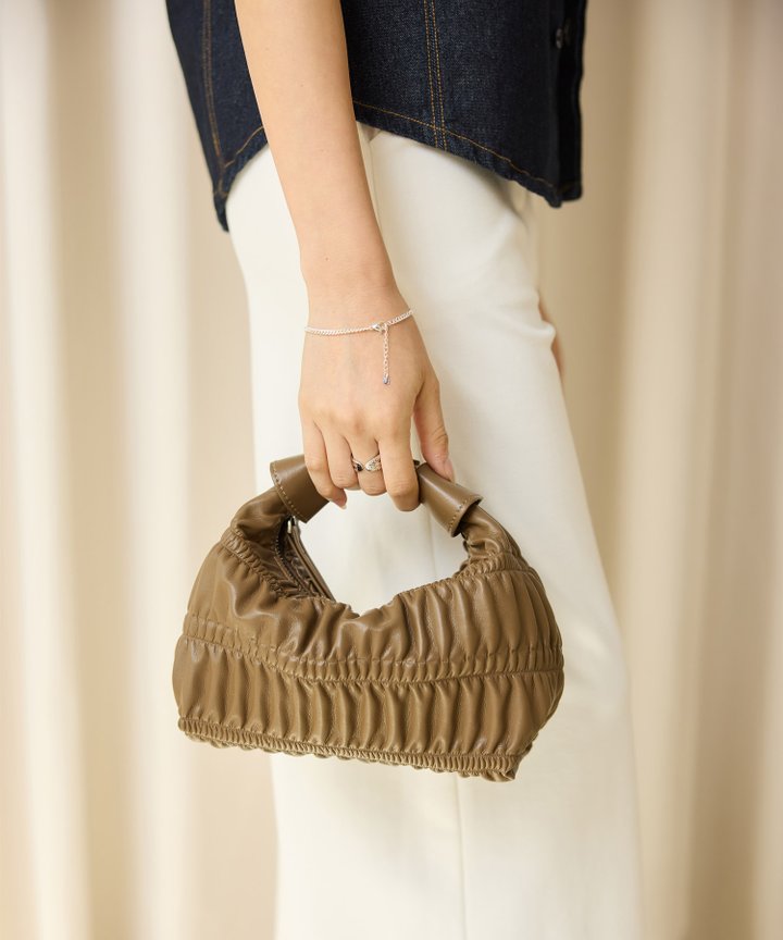 Macy Ruched Bag - Mocha