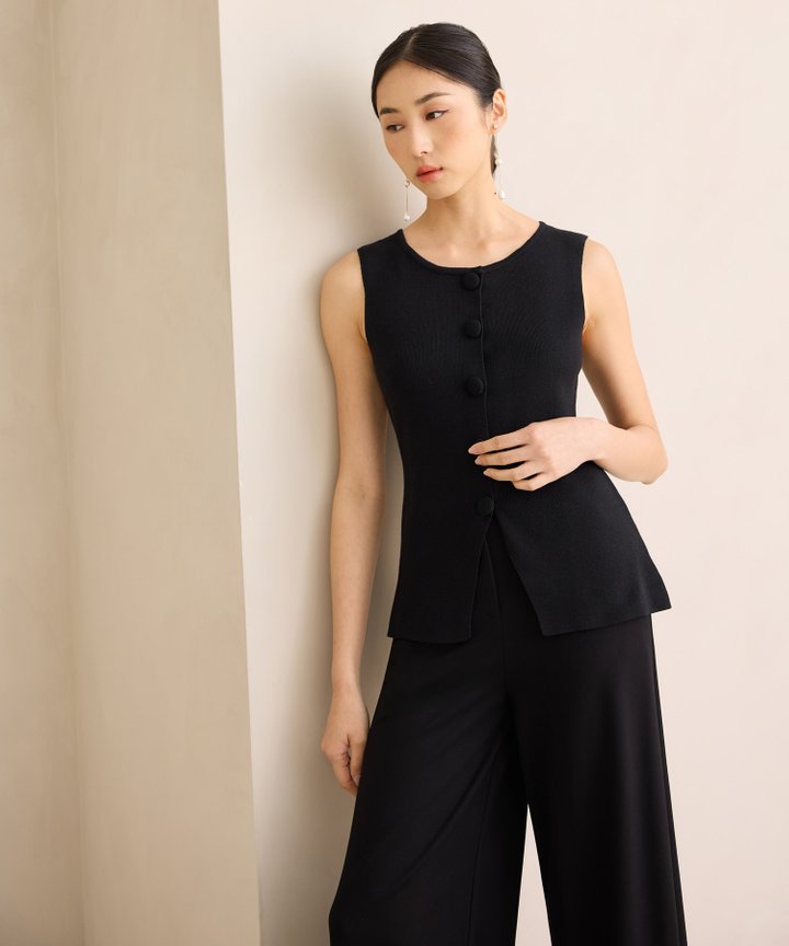 Savoy Knit Top - Black