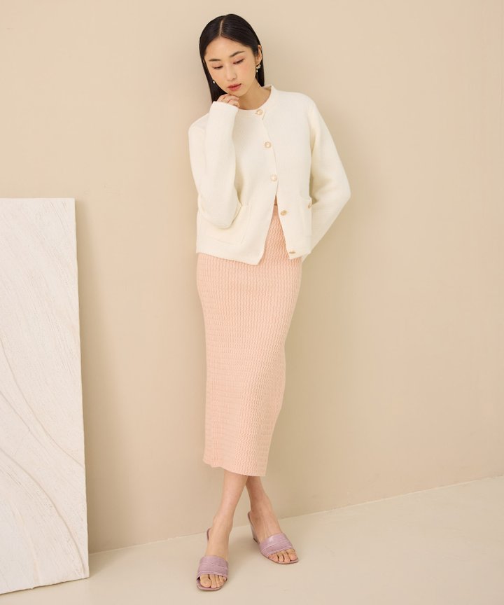 Sybil Military Cardigan - White