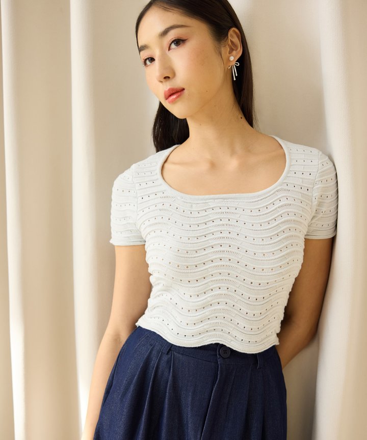 Vienne Knit Tee - Slate Grey