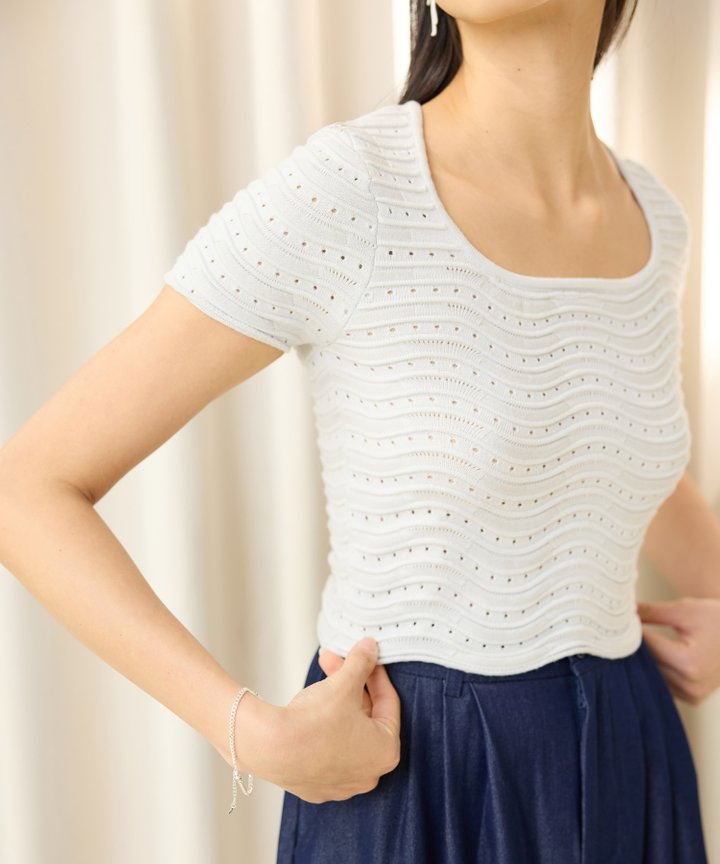 Vienne Knit Tee - Slate Grey