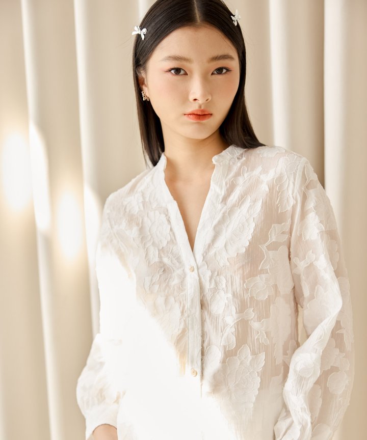 Prairie Floral Shirt - White (Restock)