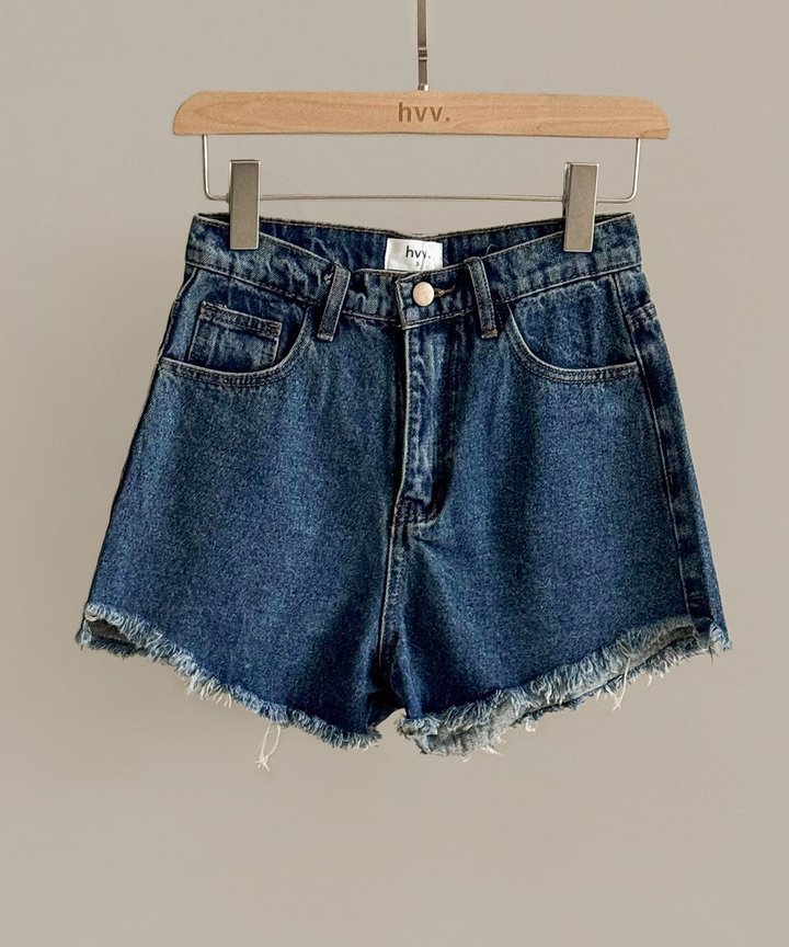 Bondi Distressed Denim Shorts - Dark Wash
