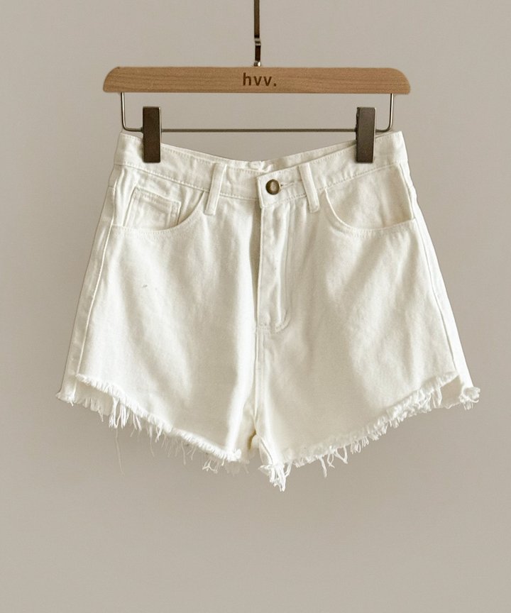 Bondi Distressed Denim Shorts - White