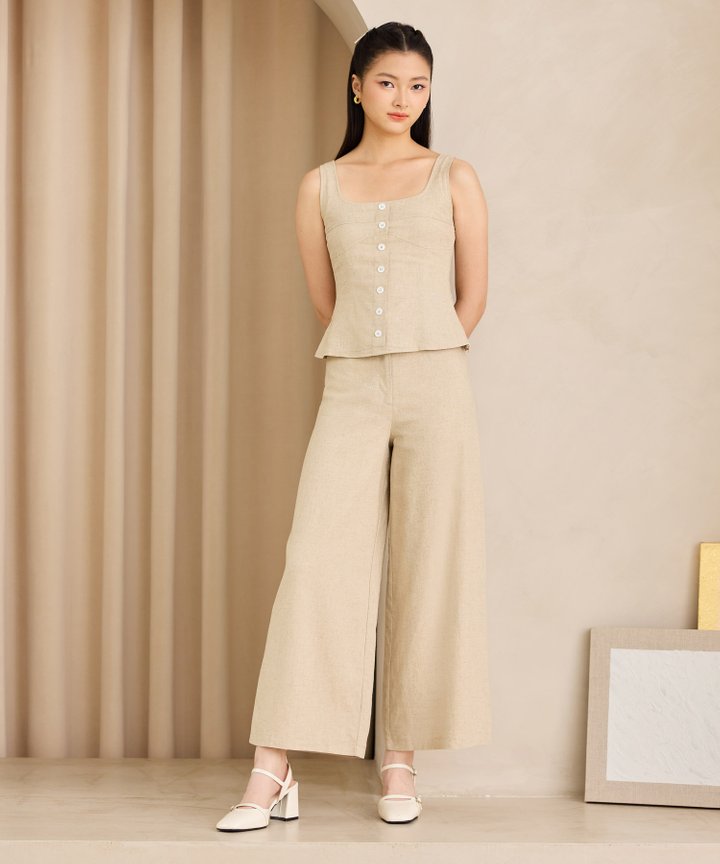 Bruno Linen Trousers - Crème