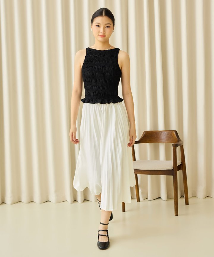 Delle Pleated Skirt - White