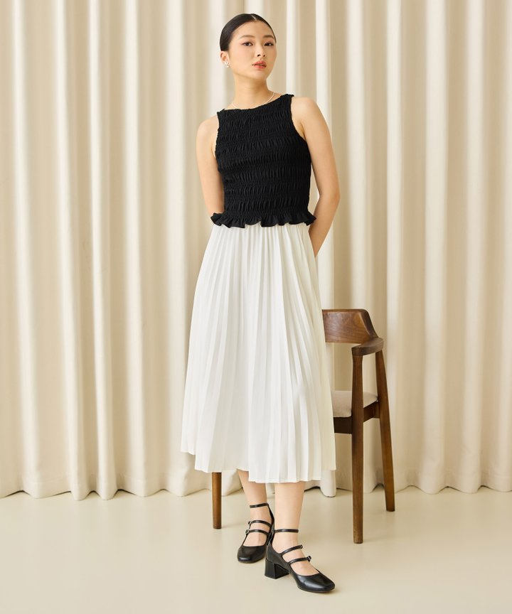 Delle Pleated Skirt - White