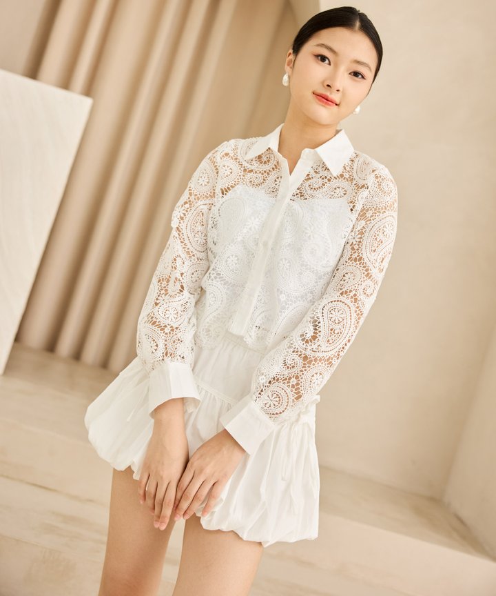 Prue Bubble Skorts - White (Restock)