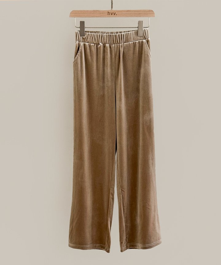 Midnight Velvet Pants - Sand