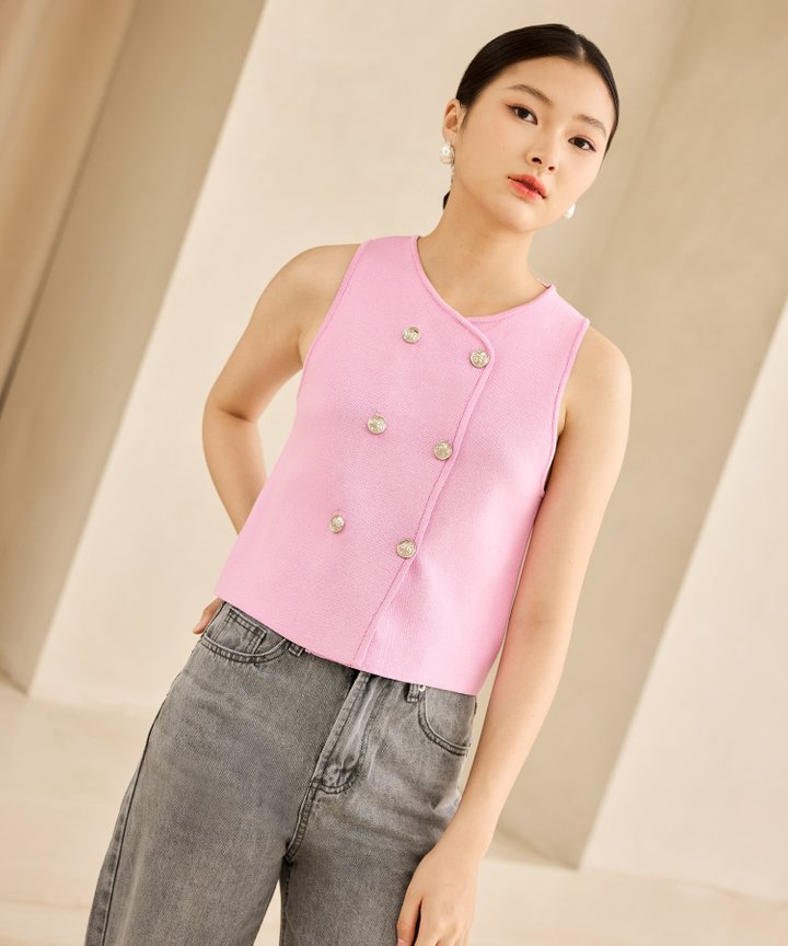 Natalia Knit Top - Pink