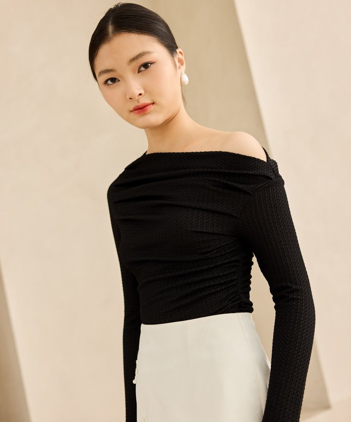 Olen One-Shoulder Top - Black