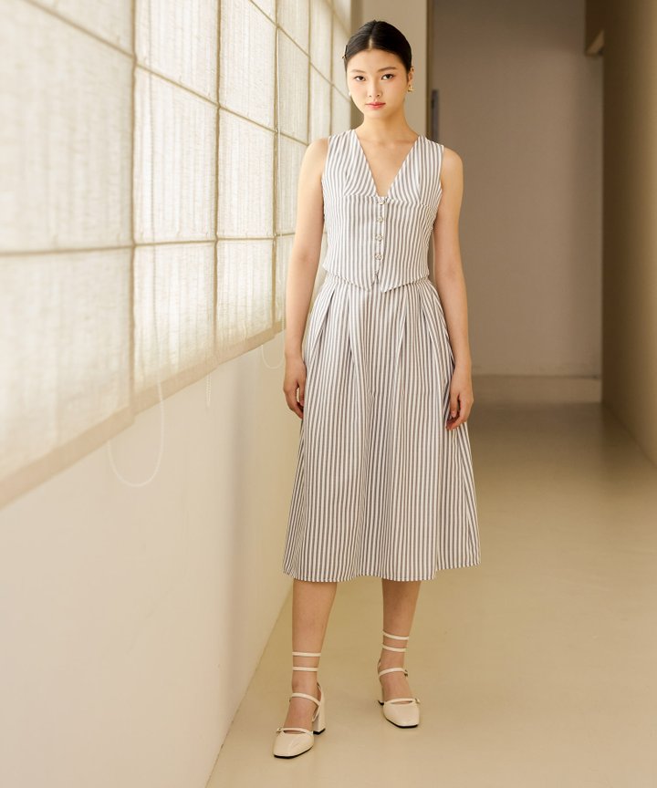 Sydney Striped Vest - Blue