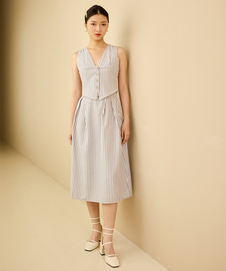 Sydney Striped Vest - Blue