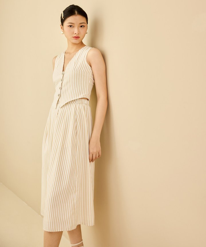 Sydney Striped Vest - Sand
