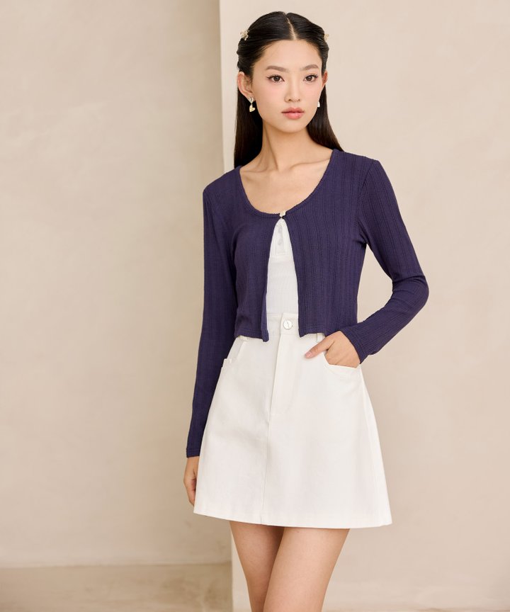 Antoine Clover Button Cardigan - Navy