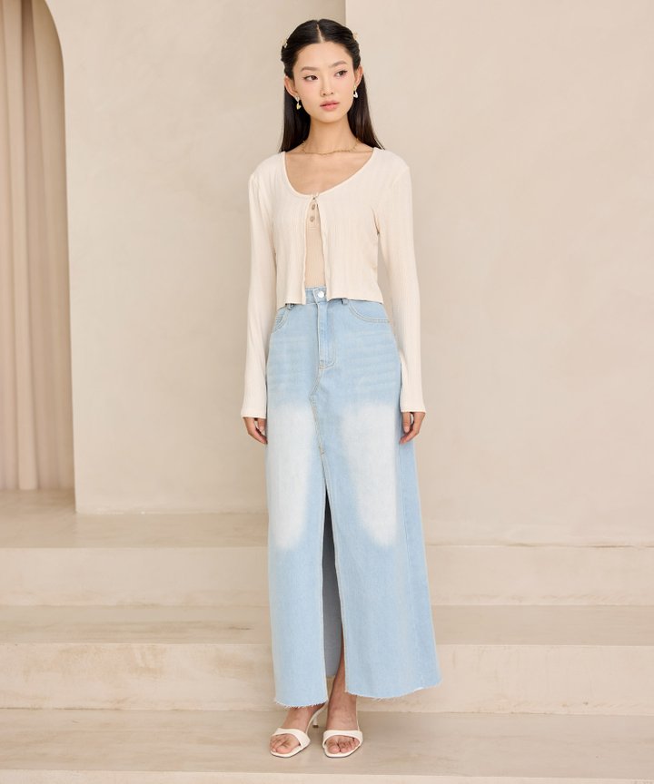 Antoine Clover Button Cardigan - Off-White