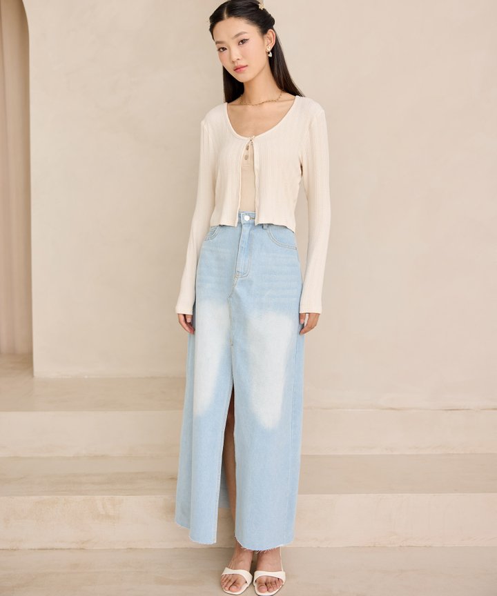 Antoine Clover Button Cardigan - Off-White