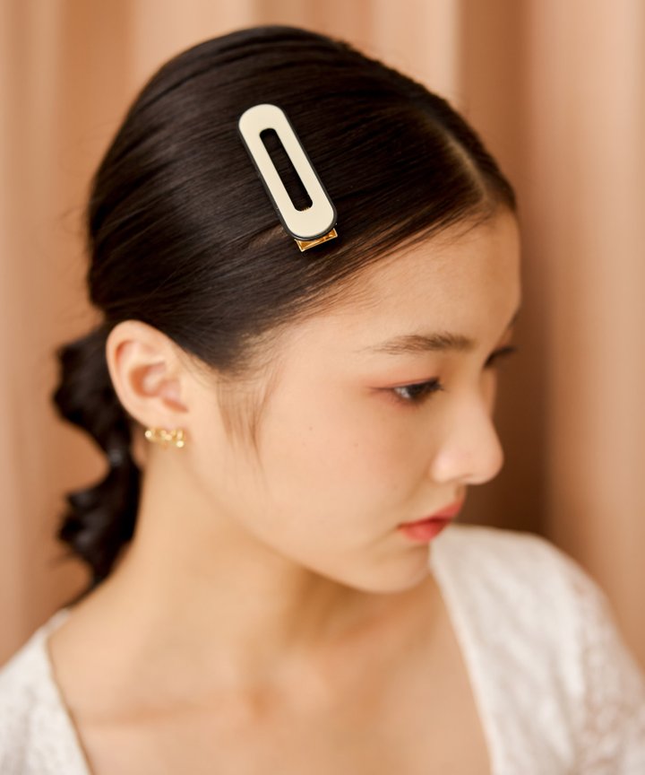 Arden Colorblock Clips - Ivory