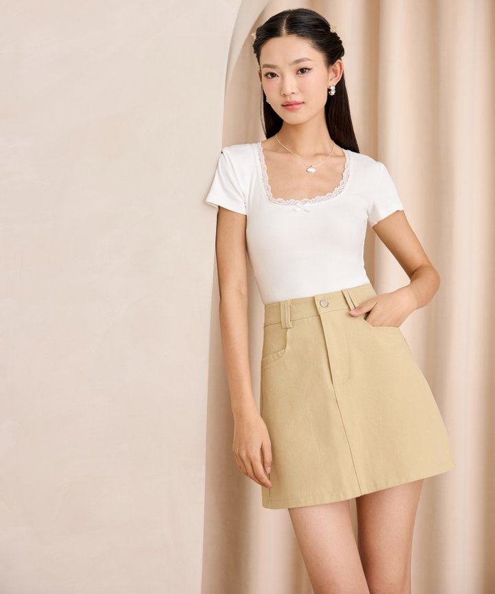 Erin Classic Mini Skorts - Light Khaki