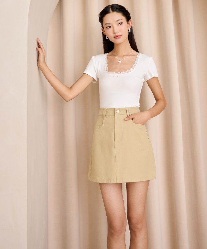 Erin Classic Mini Skorts - Light Khaki