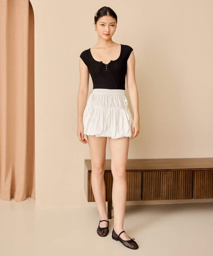 Jovi Lace Up Top - Black