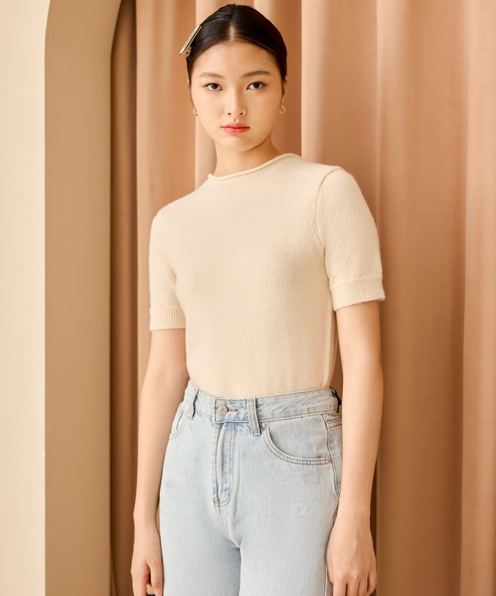 Nikki Knit Top - Creme
