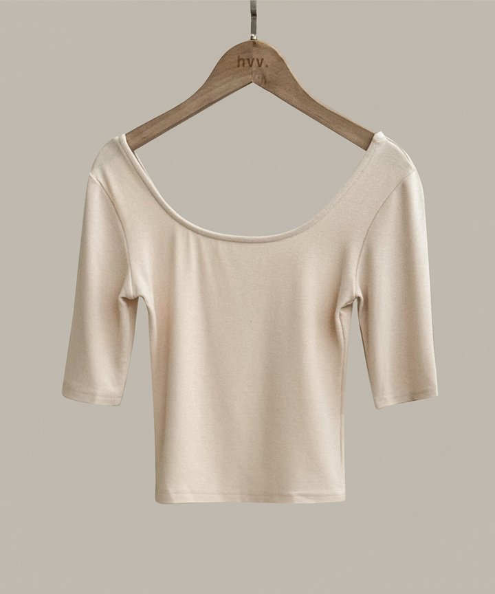 Rosaline Scoop Neck Top - Dust Nude
