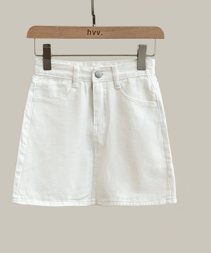 Ariel Denim Skirt - White