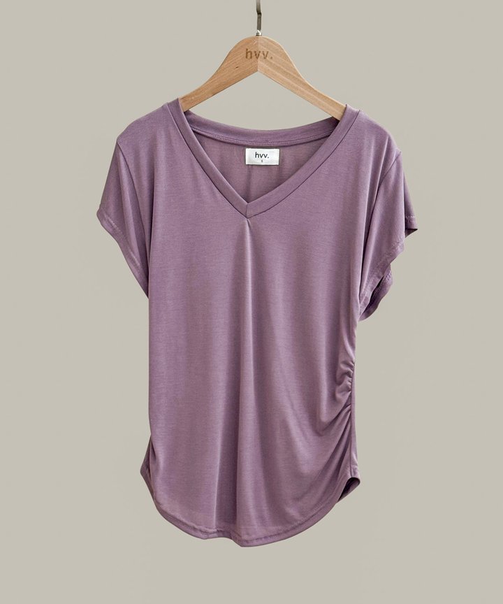 Claude Ruched Top - Lavender