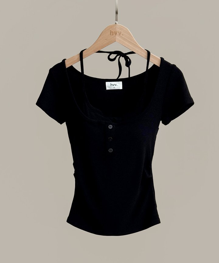 Isabel Overlay Top - Black