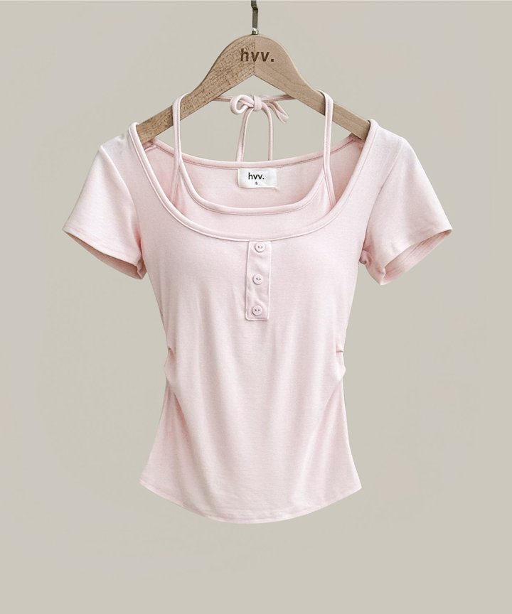 Isabel Overlay Top - Pink
