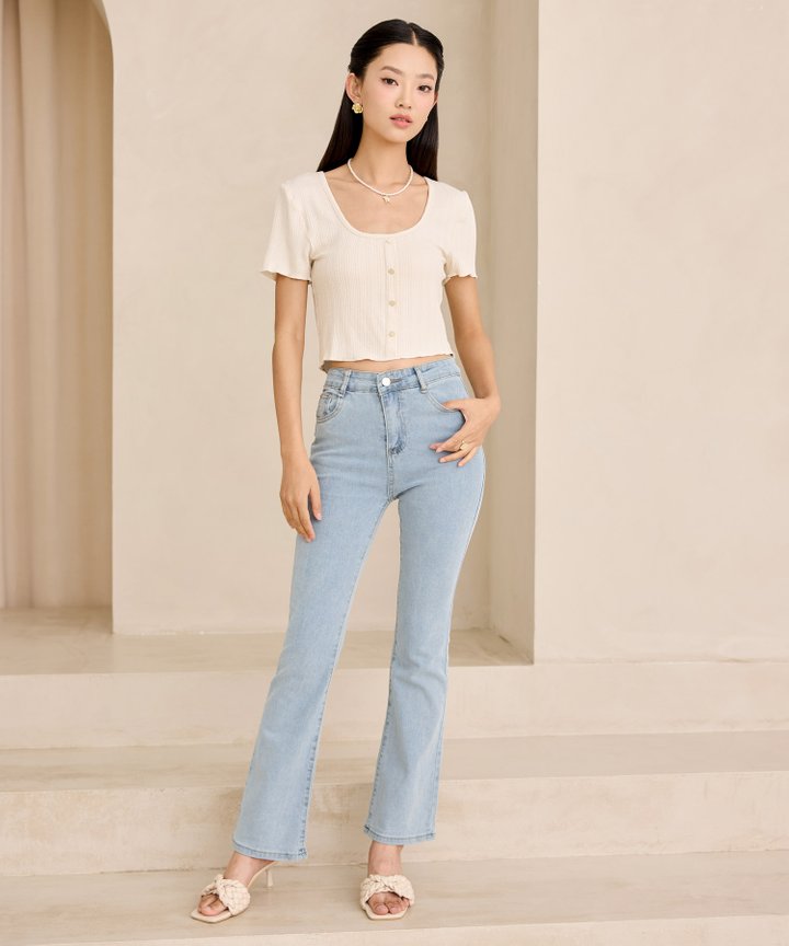 Jasmine Clover Button Top - Off-White