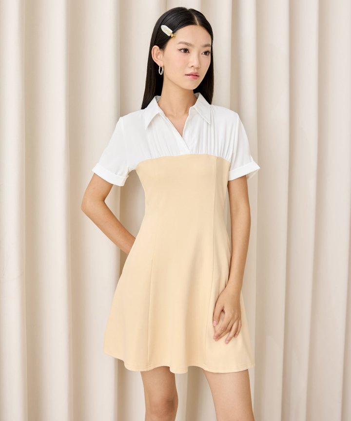 London Contrast Shirtdress - Melon