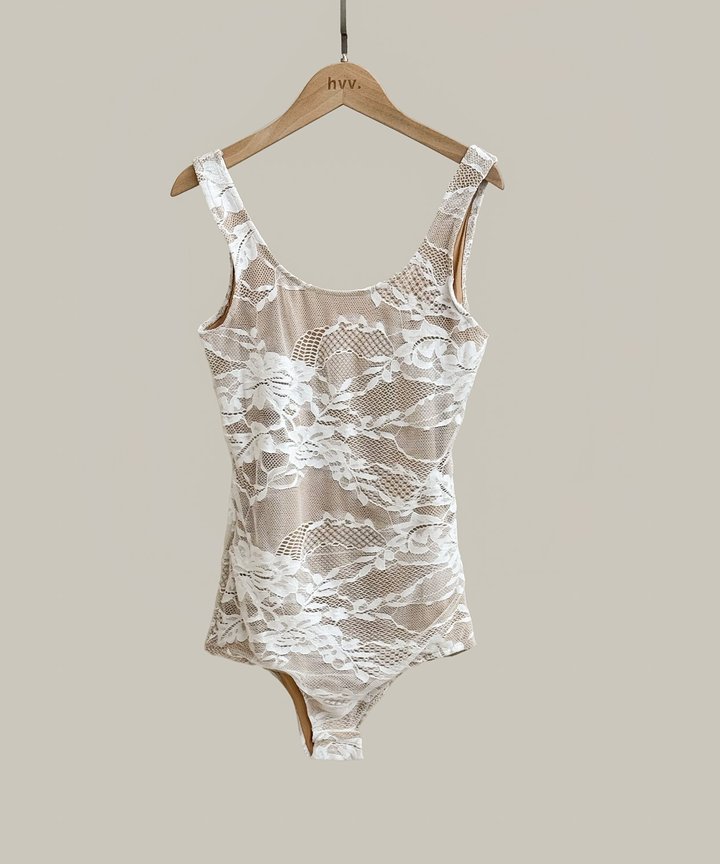 Loula Lace Bodysuit - White
