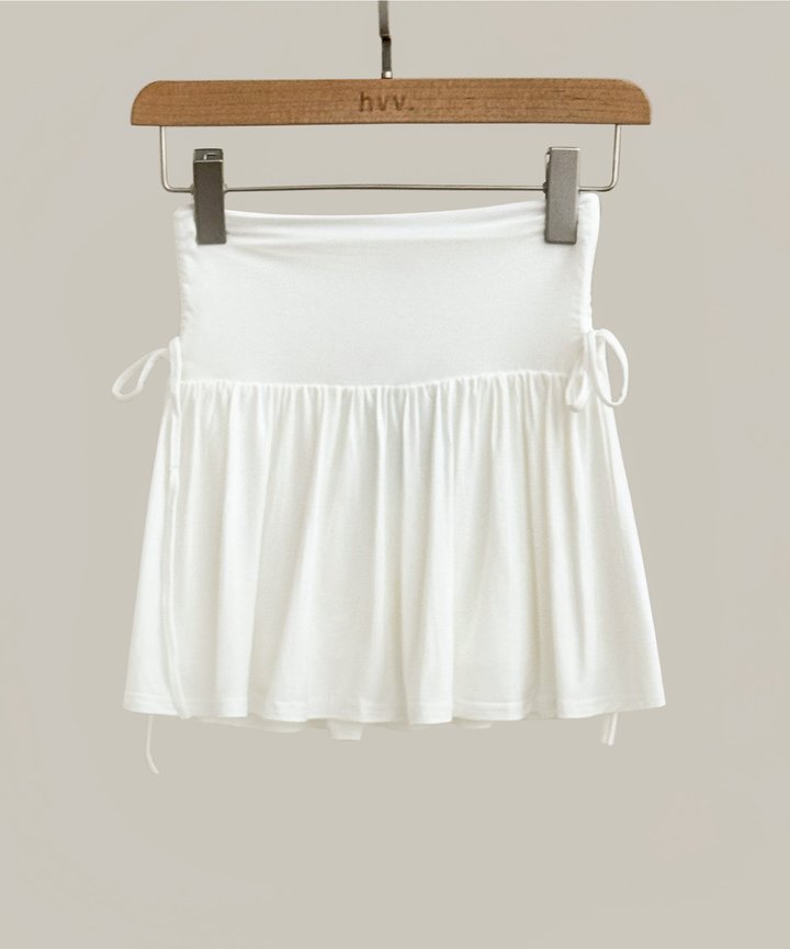Luna Tie Skorts - White