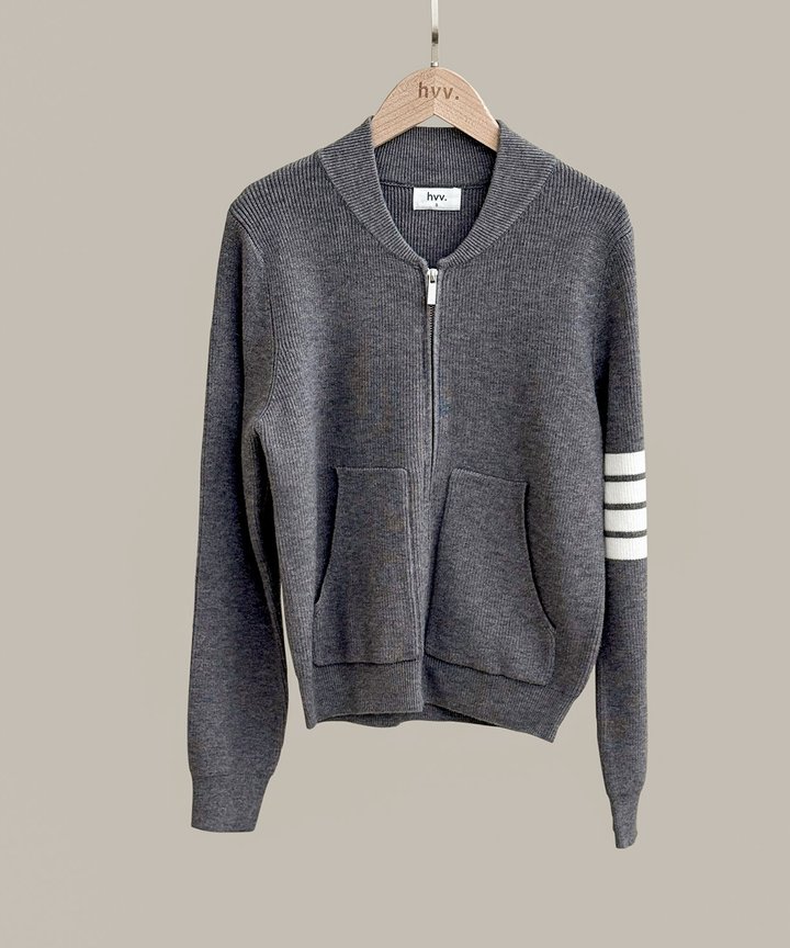 Moda Zip Up Cardigan - Grey