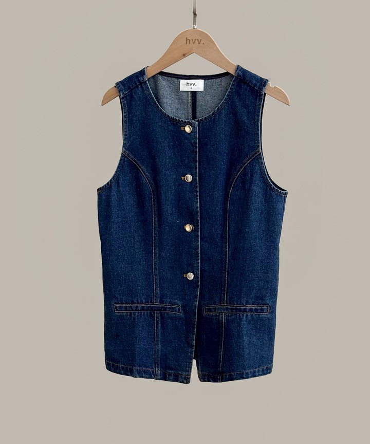 Monaco Denim Top - Dark Wash