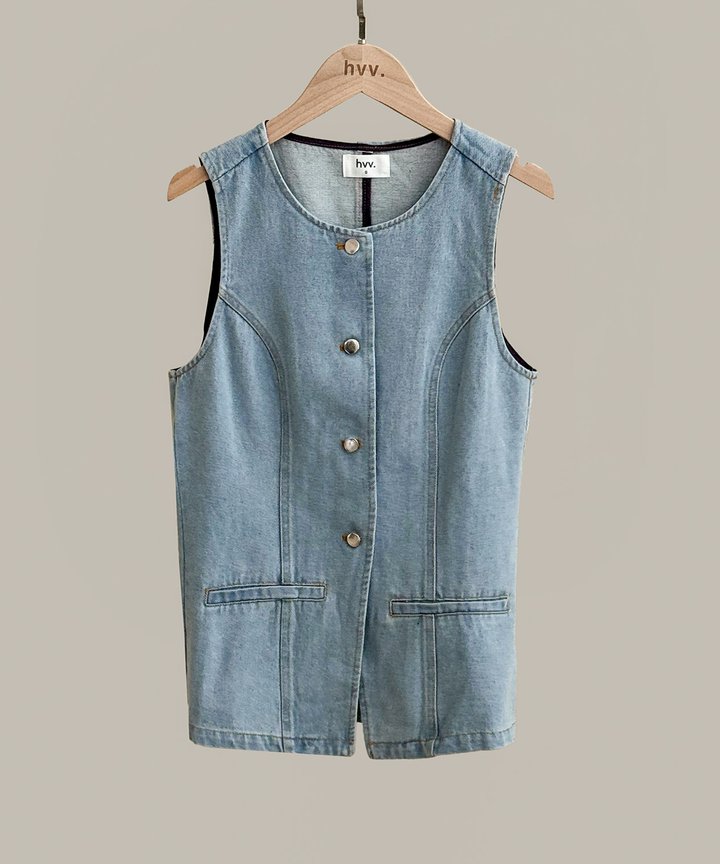 Monaco Denim Top - Light Wash