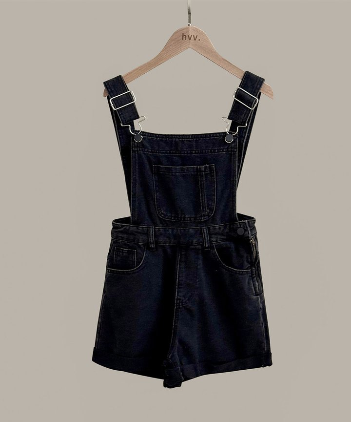 Pippa Denim Overalls - Black